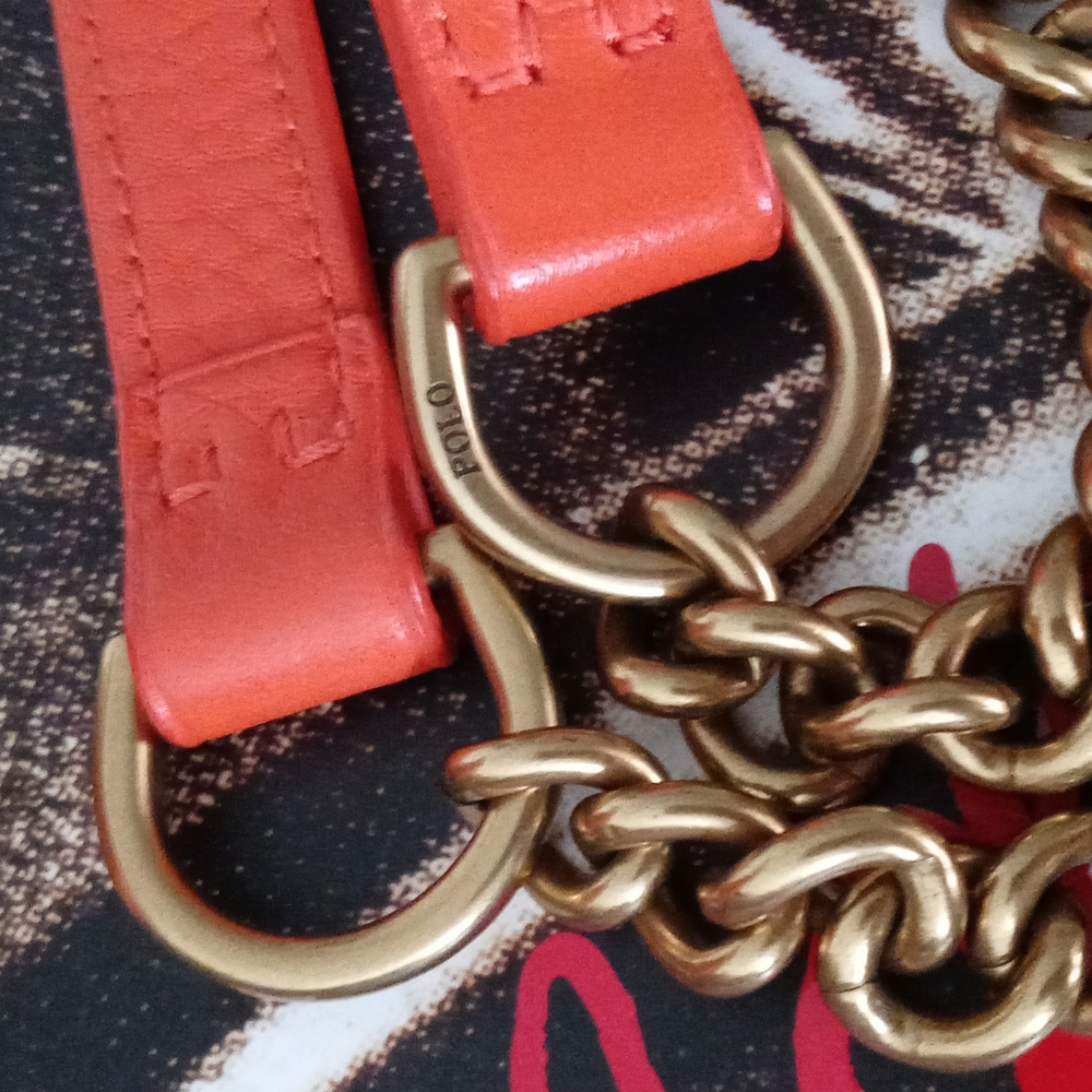 ๐Polo Ralph Lauren๐ - Orange Vachetta "School" Crossbody Satchel - Picture 15 of 16
